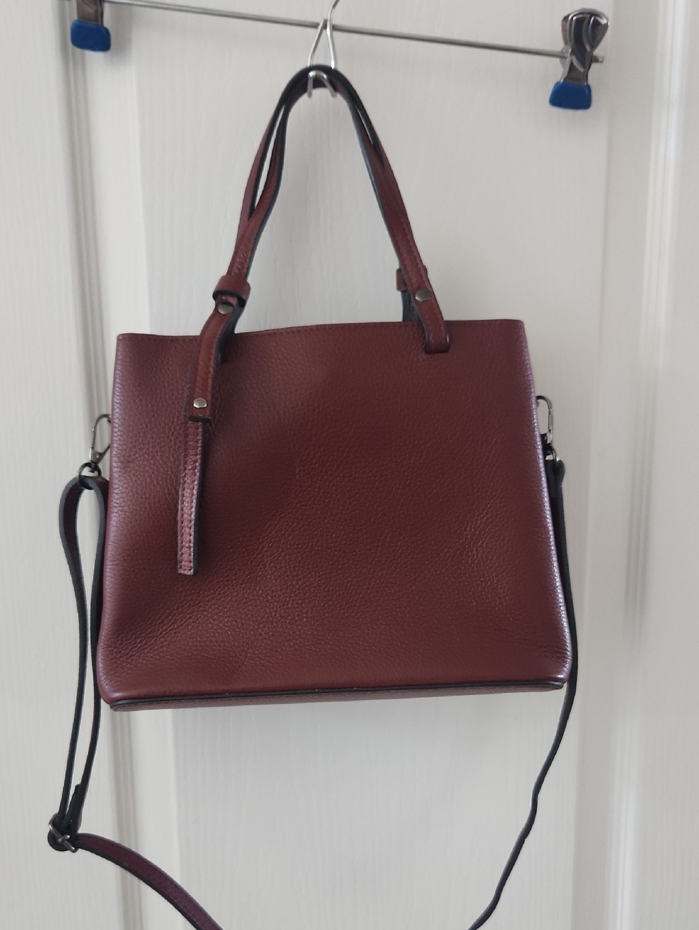 Borse In Pelle Uno Alla Volta Burgundy Shoulder Bag